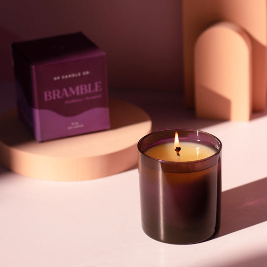 Bramble features notes of summer berries, tart green apple, rosewood and musk.

 
Hand-poured in small batches with soy wax, premium fragrance, and cotton wicks.
Vegan, free of phthalates and parabens, and cruelty-free.