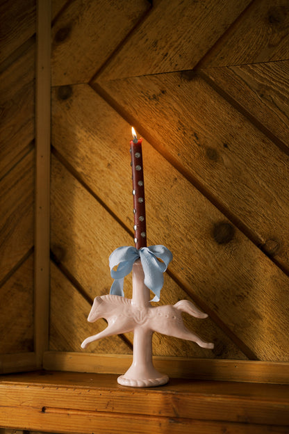 Dala Horse Ceramic Candlestick