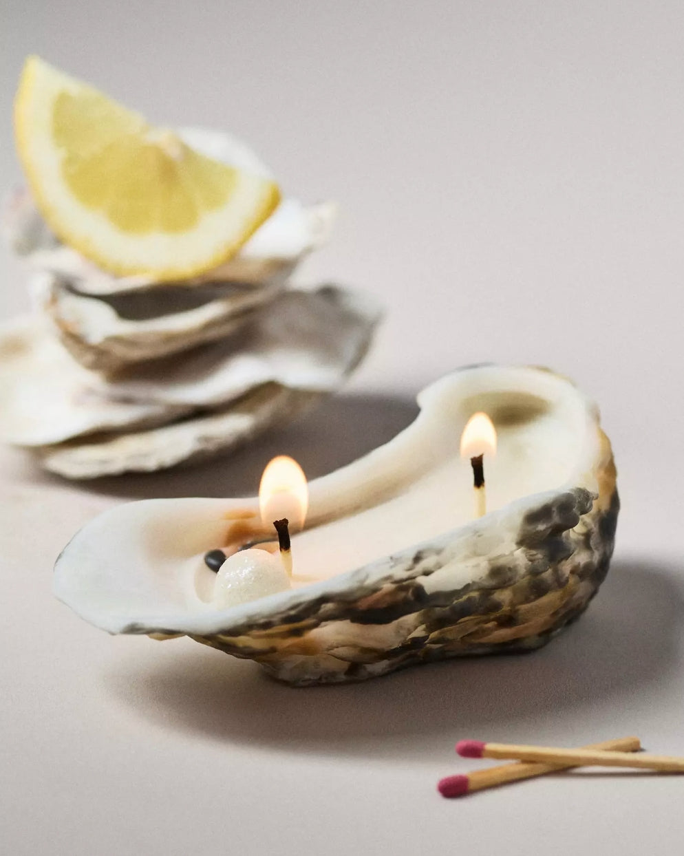 Beeswax Oyster Candle
