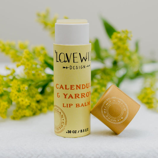 Moisturizing lip balm made with organic oils infused with calendula, plantain, and yarrow- herbs known to soothe, protect, and support healing. Unscented.