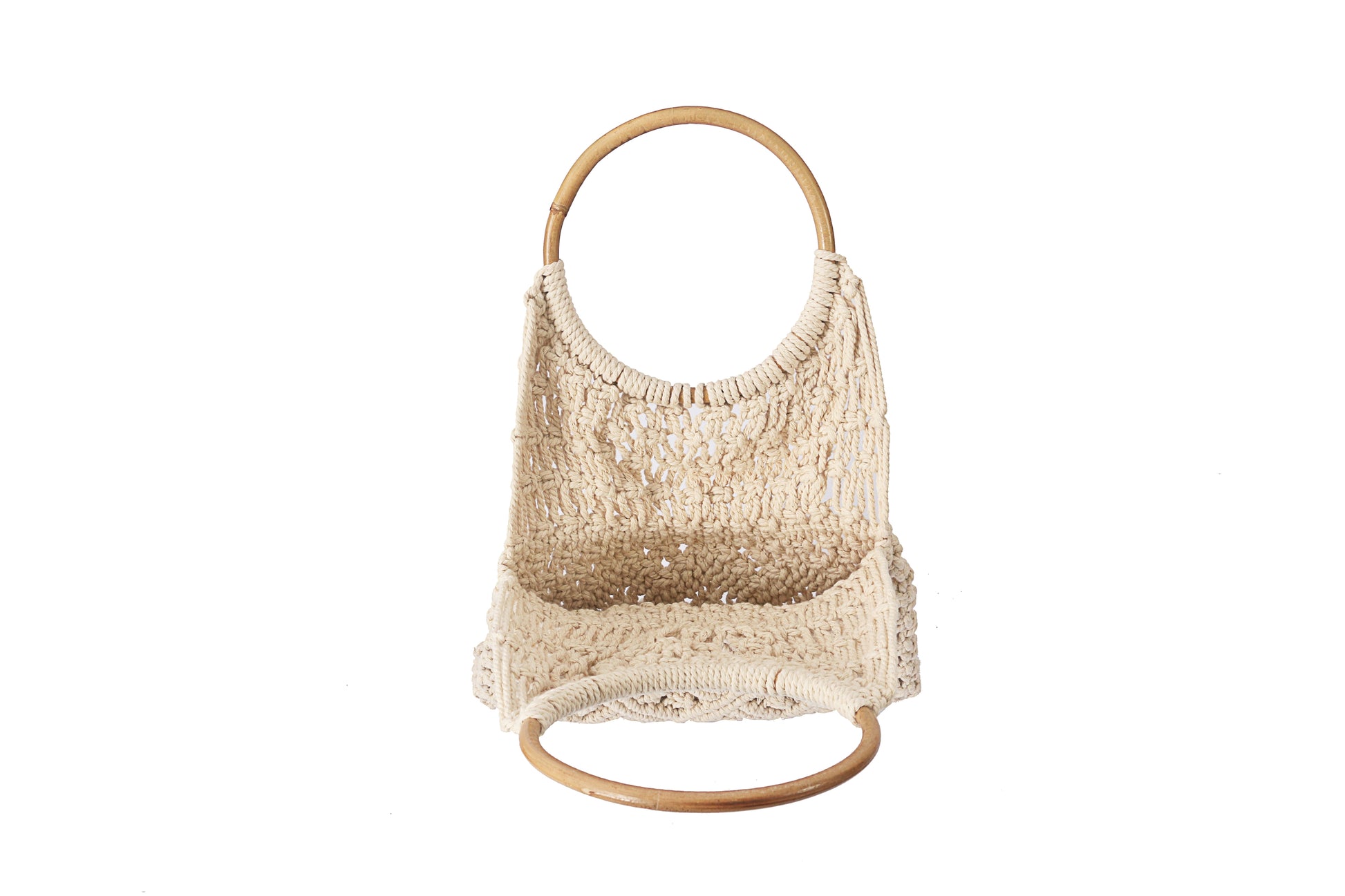 This Macrame Top handle bag is hand-woven by local artisans and makes the perfect everyday accessory. Durable and strong to hold your everyday essentials.