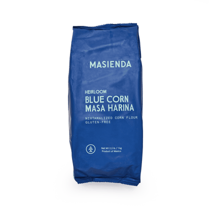 Masienda's best-selling Heirloom Blue Corn Masa Harina is a fine-ground nixtamalized corn flour. Its deep flavor comes from high quality heirloom corn, which is cooked, slow dried and milled to perfection in small batches. Never genetically modified. Always gluten-free.
