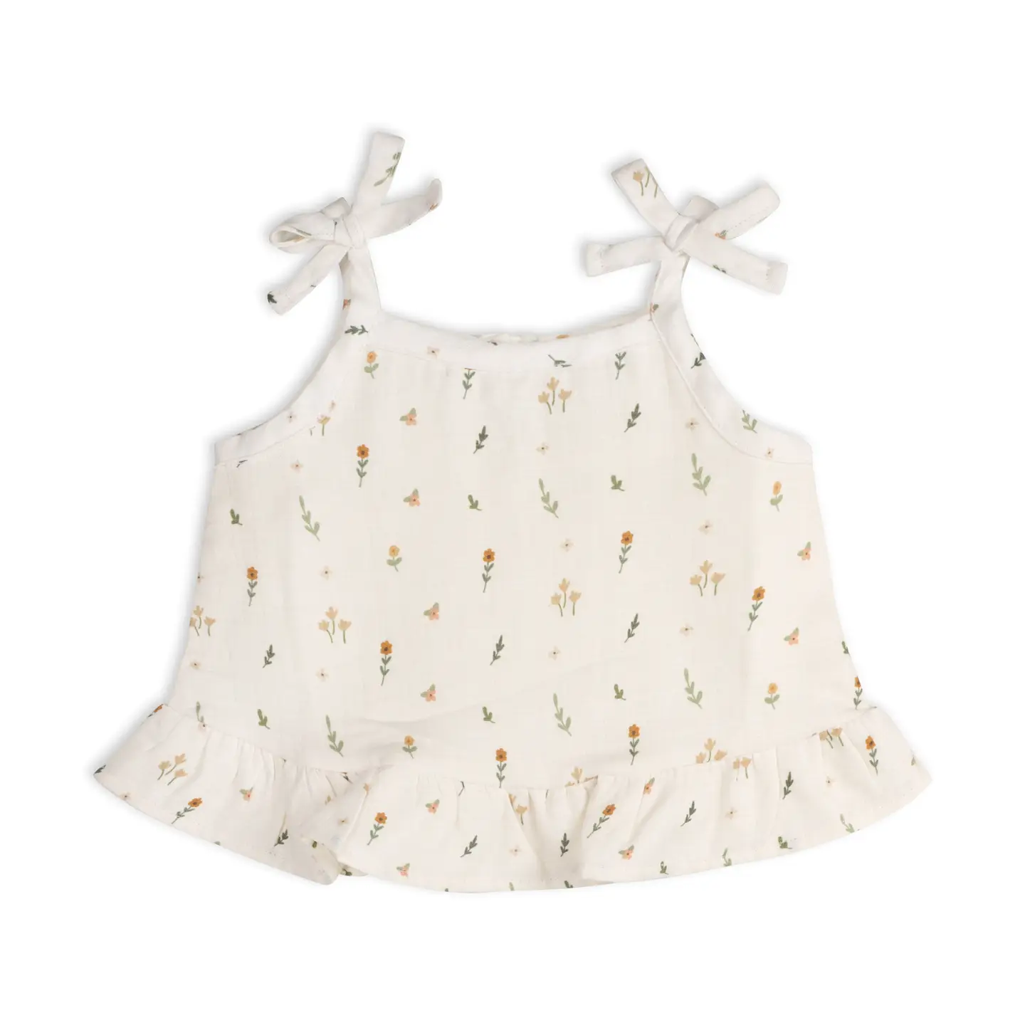 Organic muslin top and baby bloomers set for babies featuring a floral print in pastels