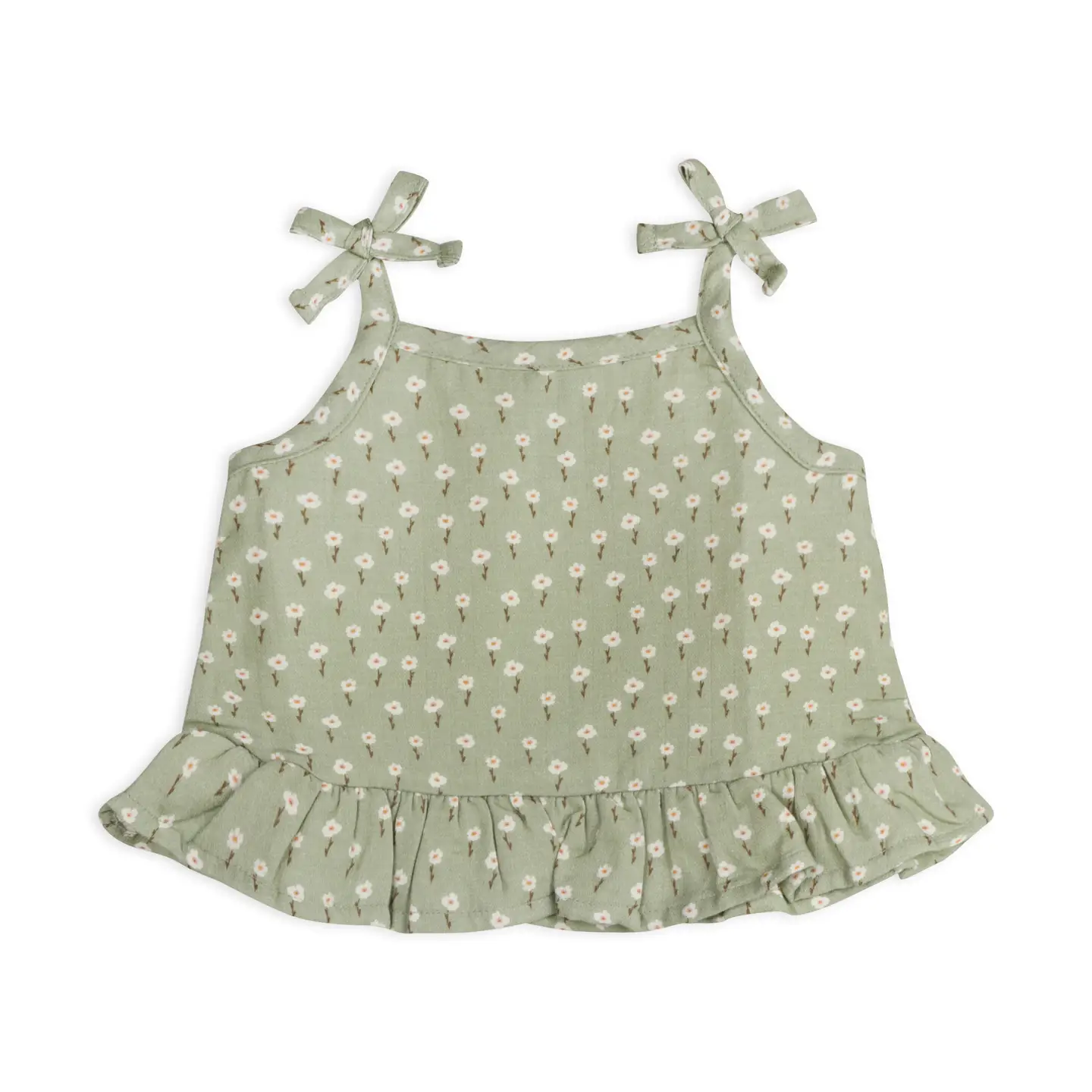Organic muslin top and baby bloomers set for babies featuring a floral print in pastels