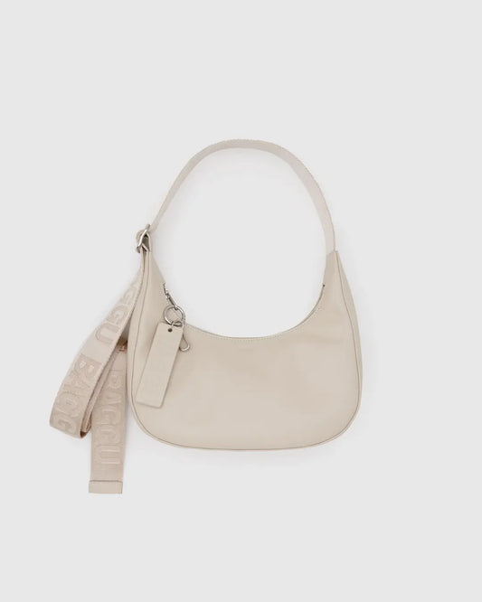 Small Recycled Leather Crescent Bag