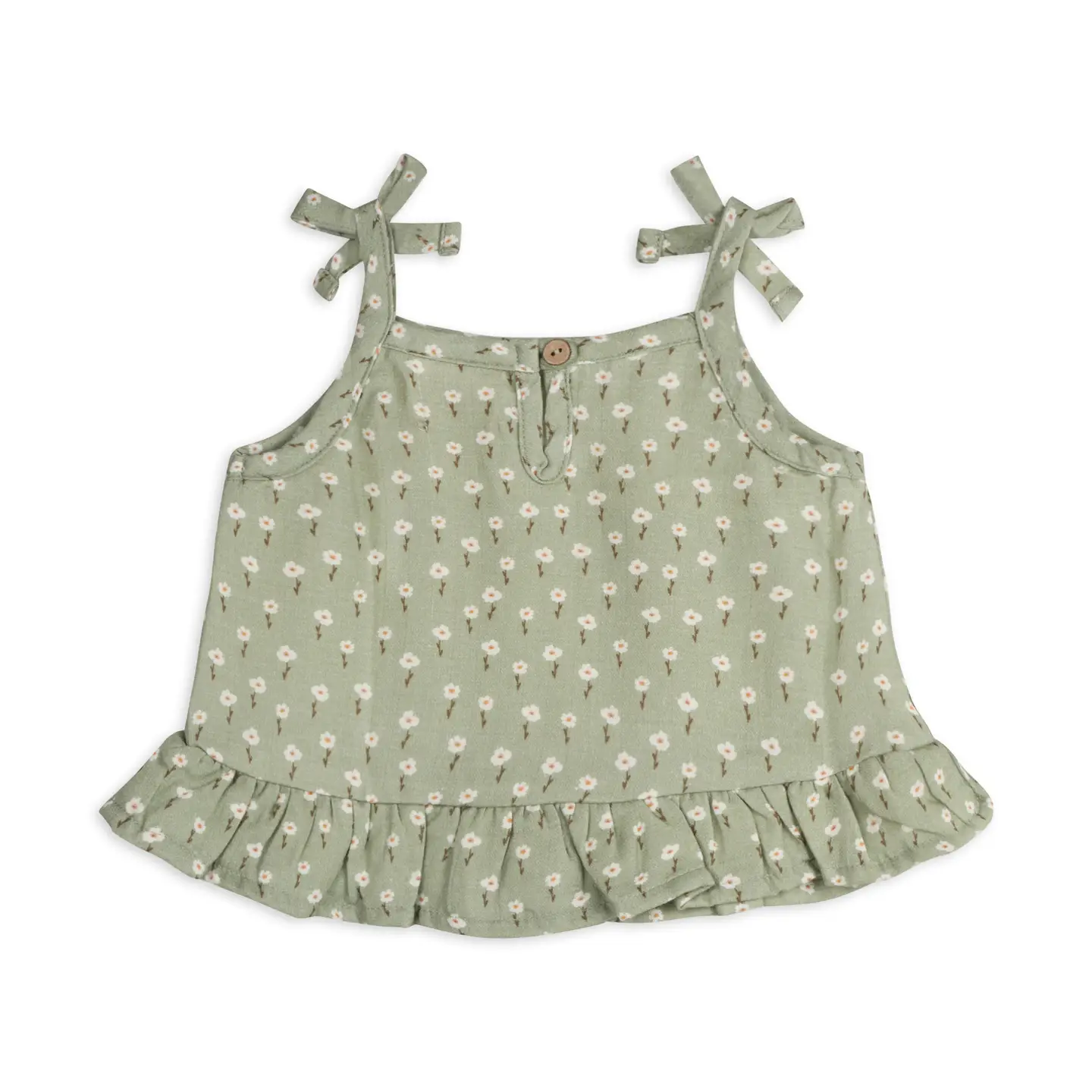 Organic muslin top and baby bloomers set for babies featuring a floral print in pastels
