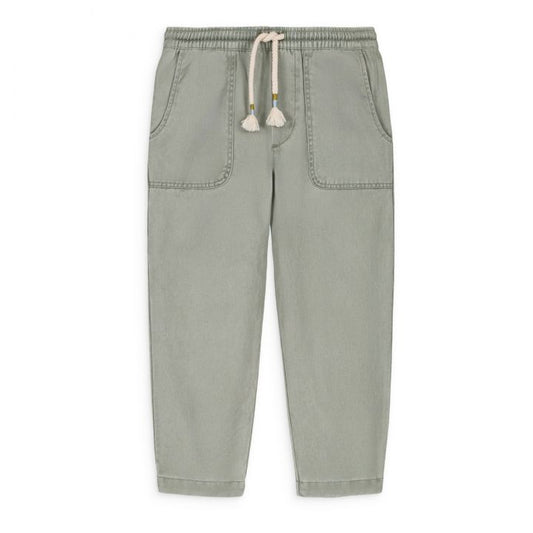 High comfort cotton canvas pants with elastic waistband. Made with 100% organic cotton.