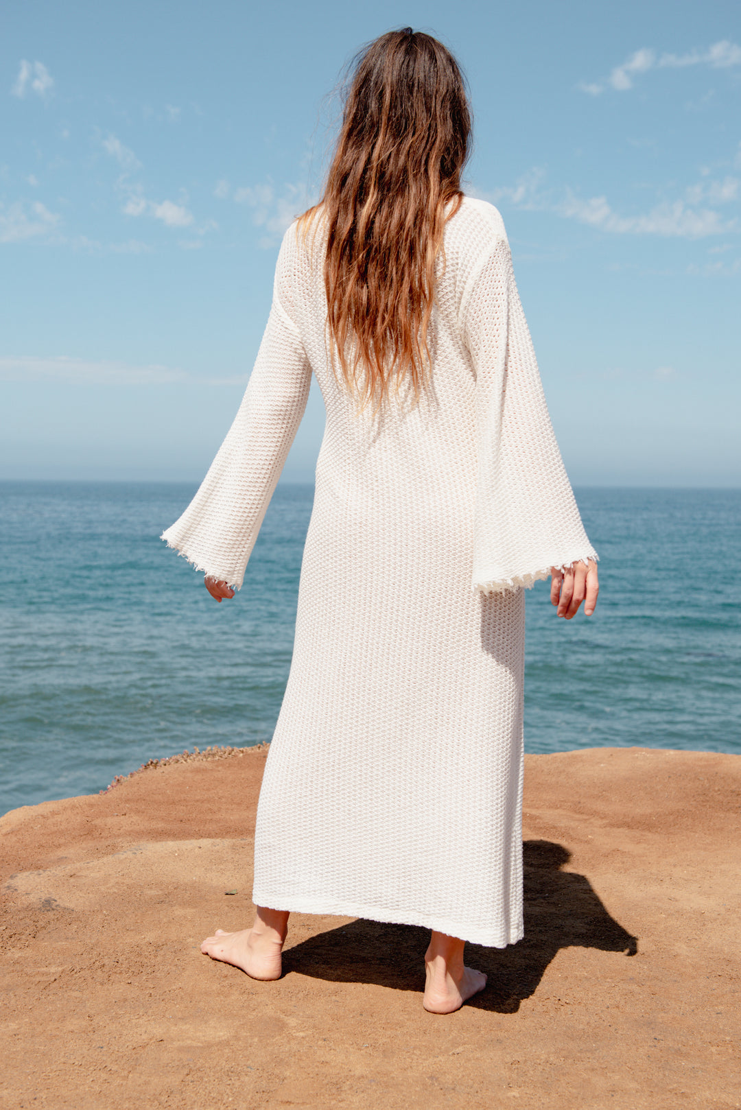 The Ludlow Shop James Knit Dress in white 