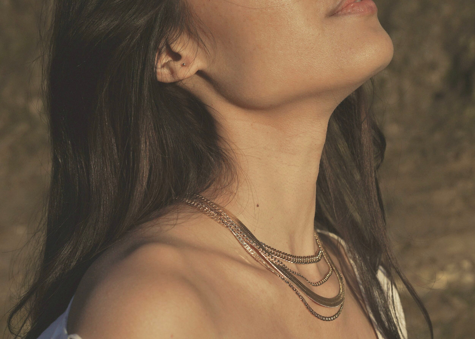 Sustainable gold layering necklaces handmade in California