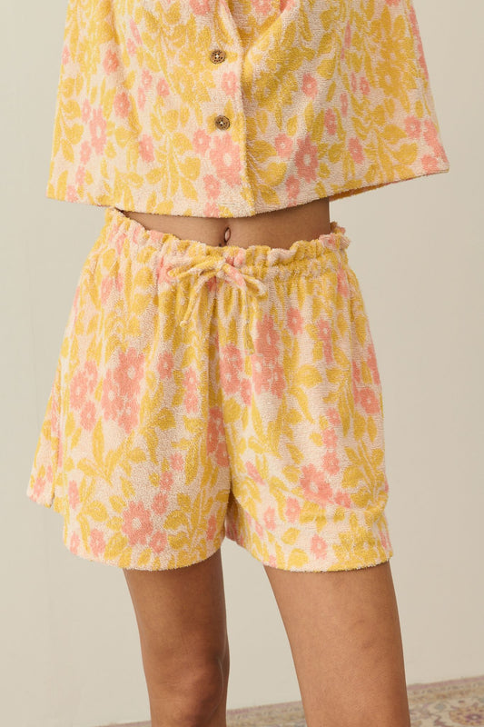 louise misha boxy shorts in cream sunny genista