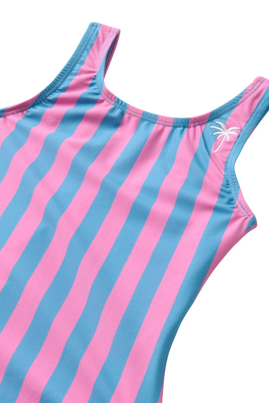 Seaesta Surf kids swimsuits are earth and performance conscious, featuring eco-friendly fabrics and a full coverage that stays in place. Custom retro wavy floral print made exclusively for Seaesta Surf eco-friendly kids.