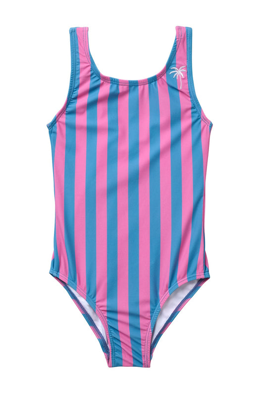 Seaesta Surf kids swimsuits are earth and performance conscious, featuring eco-friendly fabrics and a full coverage that stays in place. Custom retro wavy floral print made exclusively for Seaesta Surf eco-friendly kids.