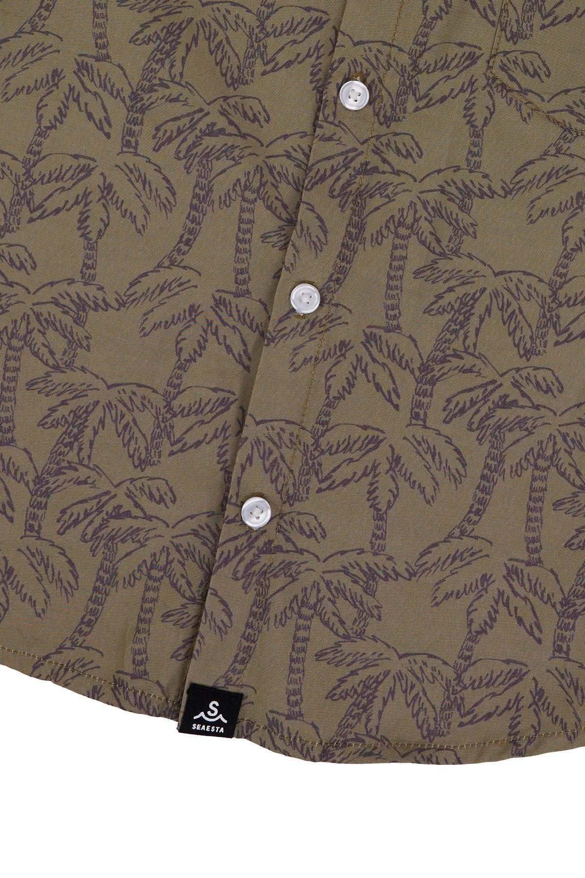 Custom, hand-drawn palm tree print made exclusively for Seaesta Surf. Seaesta's signature button up shirt in a hand-drawn palm tree print. Features a modern, slim fit for the raddest kids around.