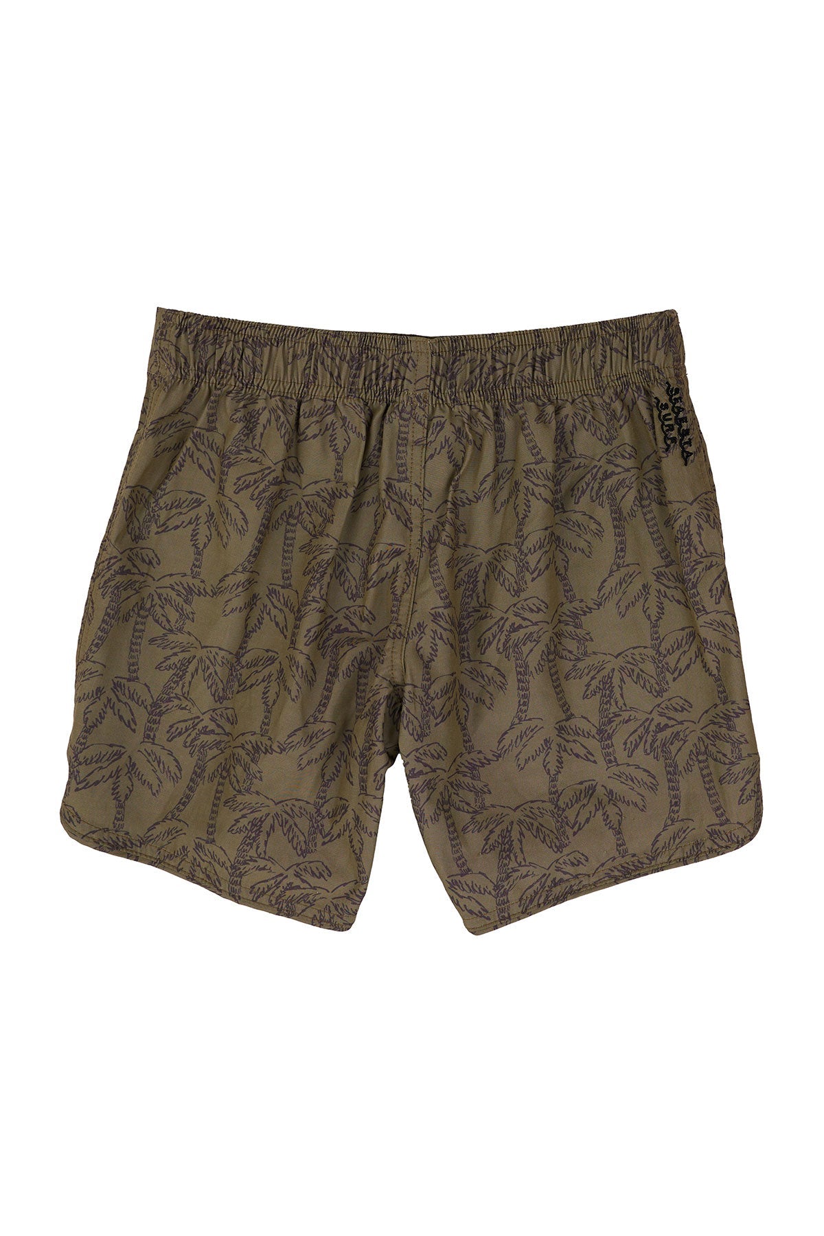 Custom, hand-drawn palm tree print made exclusively for Seaesta Surf. These boardshorts are earth and performance conscious, featuring eco-friendly fabrics and signature vintage-inspired boardshort design with a scalloped retro boardshort hem.