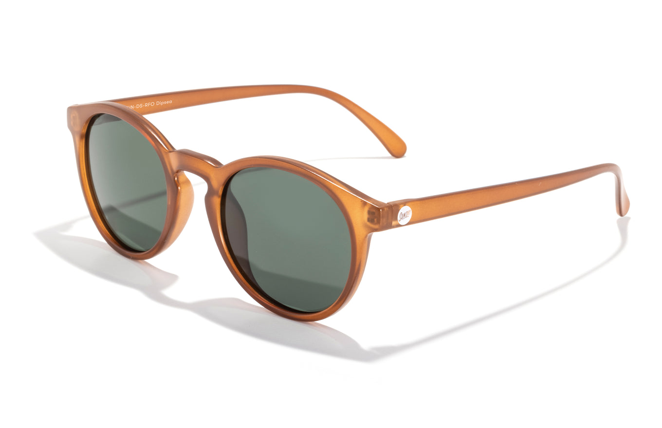 Eco-friendly polarized sunglasses made from recycled plastic. The Dispeas are a medium-coverage, medium-sized frame that works best on small to medium faces. Unisex, and rocked by guys and gals nationwide.