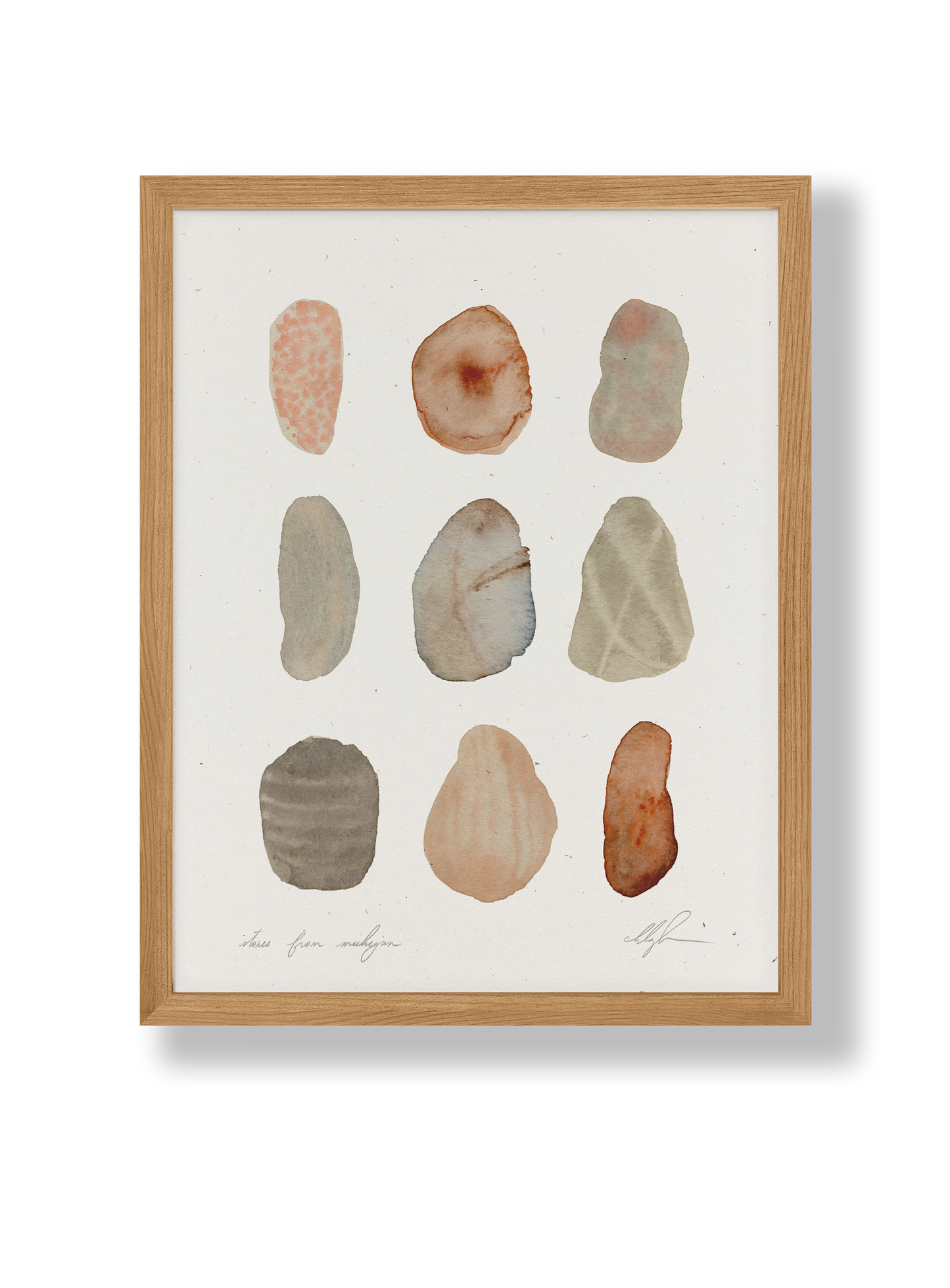 Stones From Michigan by Coco Shalom.  Prints are made with 100% recycled paper, containing 30% post consumer waste, produced with 100% green power  and 0% BS