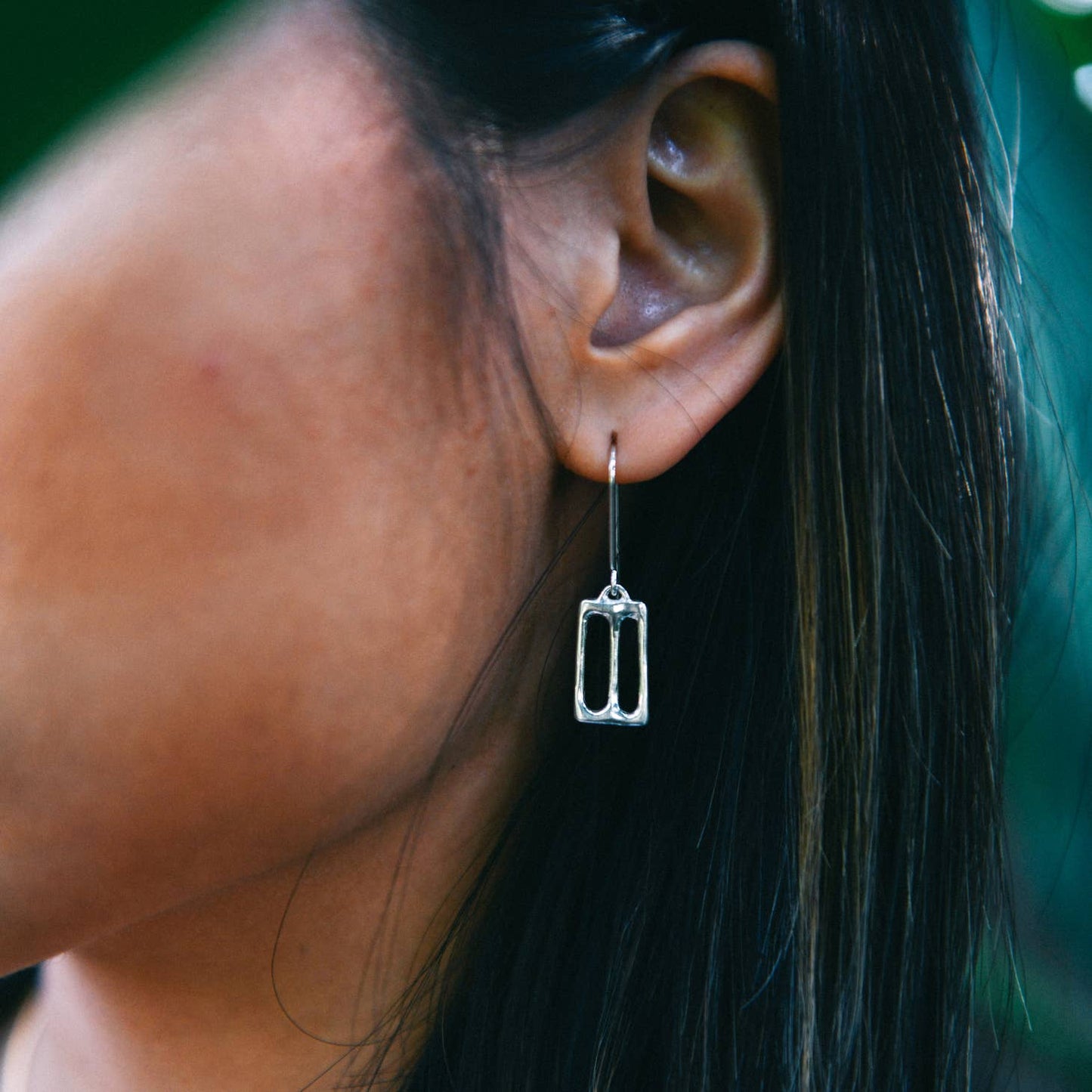 These earrings have been lovingly hand carved in wax, then cast in sterling silver metal using the lost wax casting process.