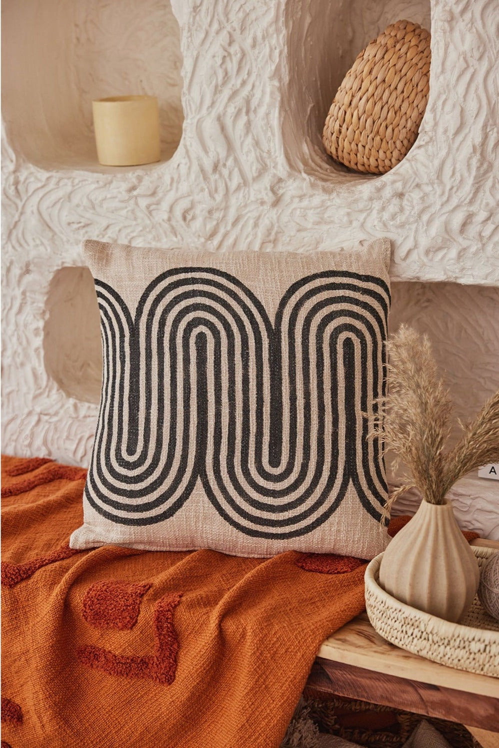 Handprinted pillow using blocks by talented artisans, you can be assured of the level of quality and care that goes into the design. The artisans use traditional hand block printing techniques to bring you a colorful, modern design with a global feel. Ethically made in India.