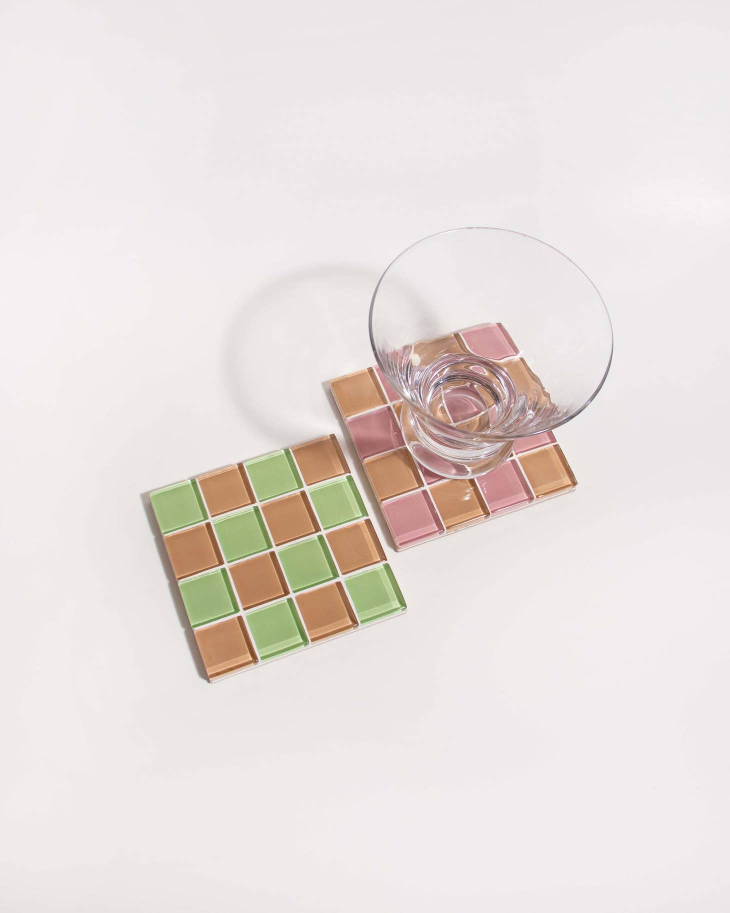 Handcrafted coasters made with high quality glass tiles. They don't just have to be a coaster though, use them for whatever your heart desires honestly. They're just dreamy little pops of color for your space! 