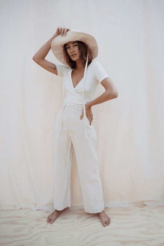 The Sun Hat by PairUp is made for sunny days — this extra wide hat will keep the rays off your cheeks and out of your eyes. Hand sewn in 100% sustainable cotton.