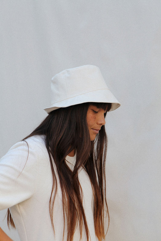 The Session Hat by Pairup plays on a classic bucket hat style with a squared off top for a modern twist. Sustainably and hand-made right here in San Diego.
