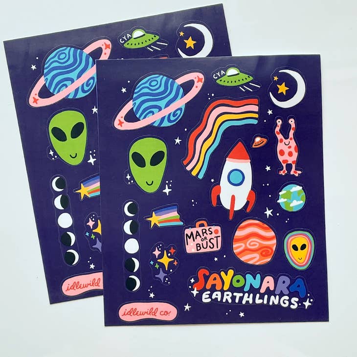 space race Stickers are perfect for laptops, water bottles, notebooks, phone cases, cars, ANYWHERE!  These die cut stickers are printed on matte-coated, water-resistant paper stock for maximum longevity.