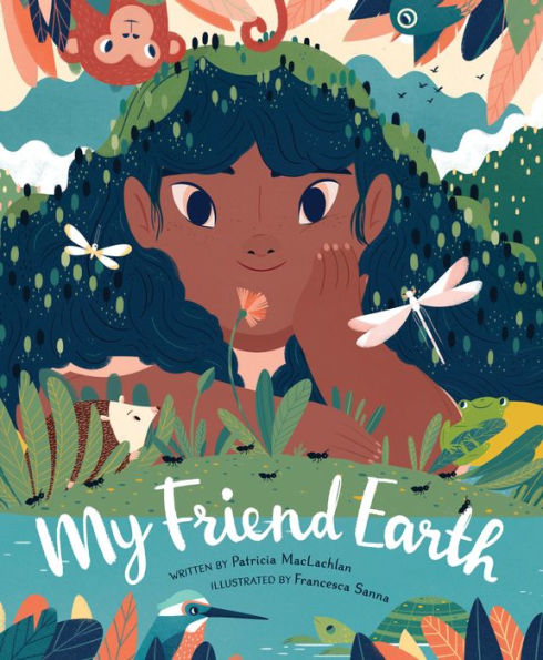 Our Friend Earth by Patricia MacLachlan and illustrated by Francesca Sanna. Readers of all ages will pore over the pages of this spectacular book. Its enticing die-cut pages encourage exploration as its poetic text celebrates everything Earth does for us, all the while reminding us to be a good friend in return.