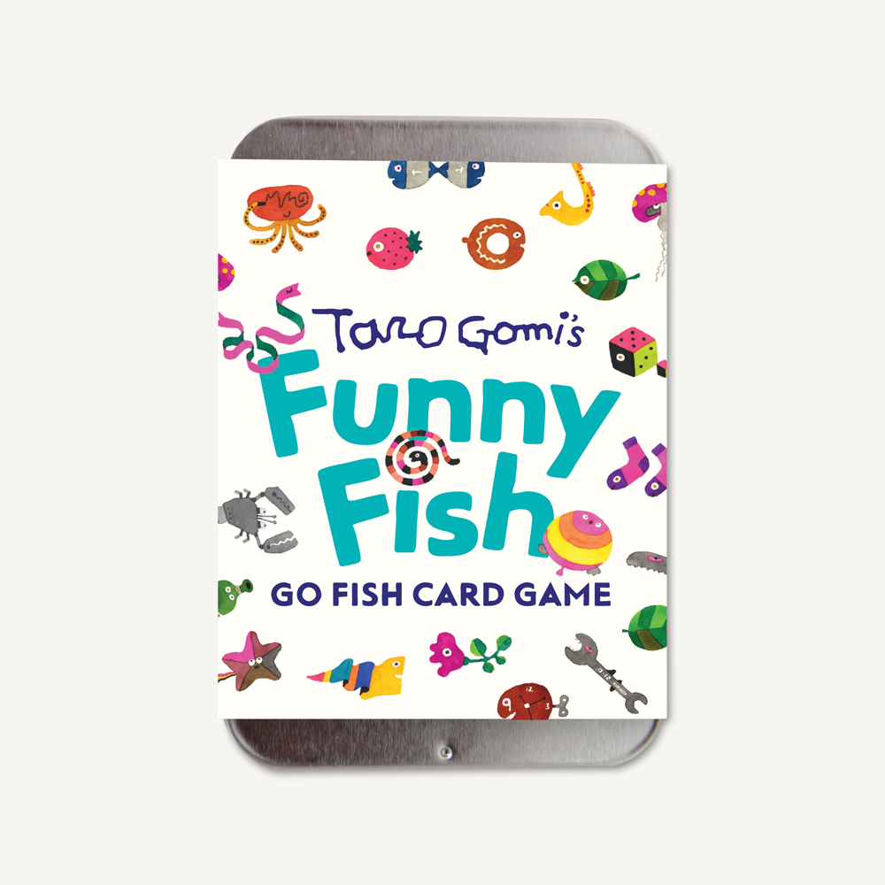 Go Fish with Taro Gomi! The classic game of Go Fish gets the Taro Gomi treatment in this easy-to-play, undersea-themed extravaganza. Players of all ages will delight in the bright, colorful sea creatures and distinctively unique fish.