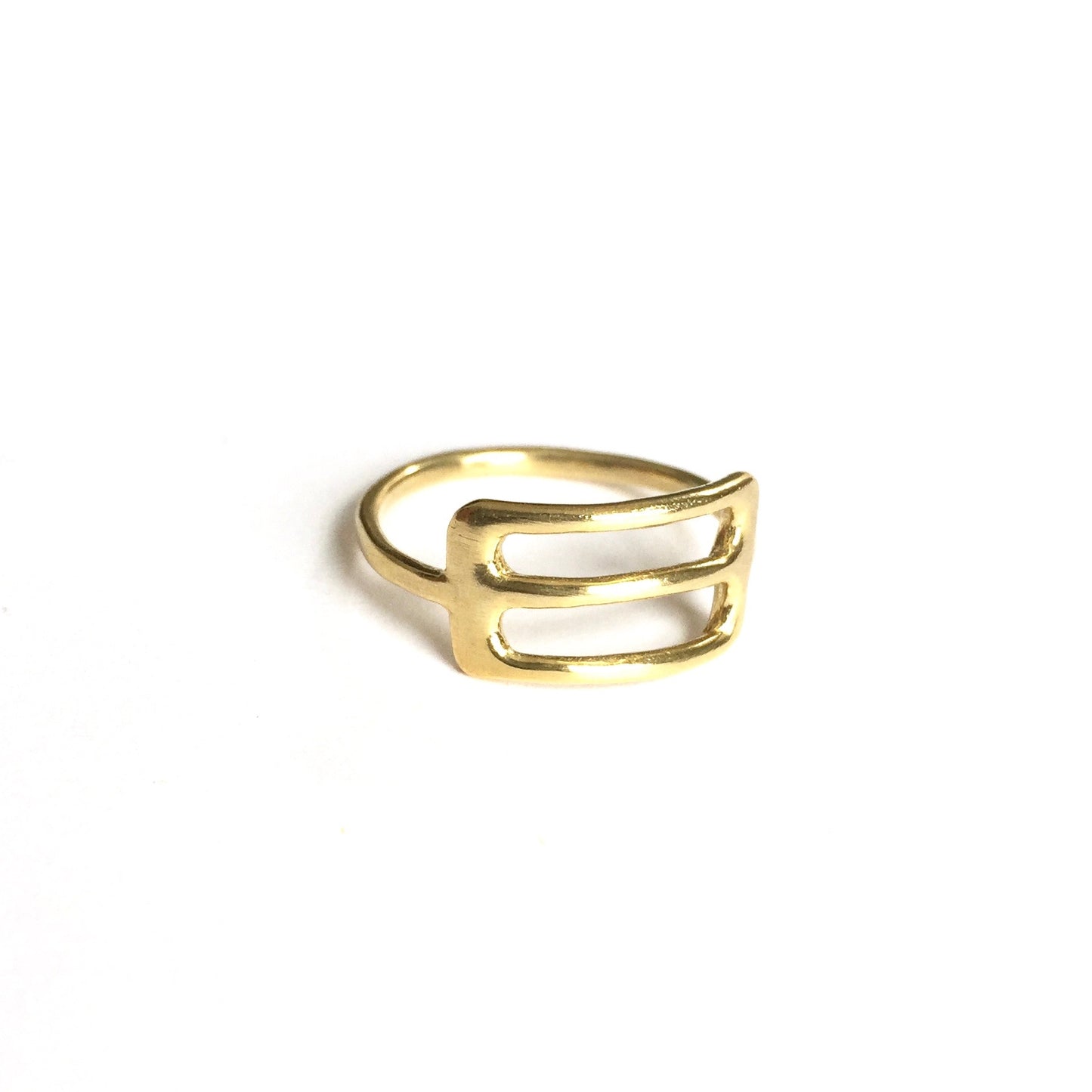 Handmade Column Ring. This ring has been lovingly hand carved in wax, then cast in metal using the lost wax casting process. Made in gold vermeil (14k heavy gold plate over sterling silver.