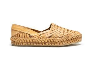 Mohinders Women's Natural Leather Woven Flats hand made by master shoe makers in India.