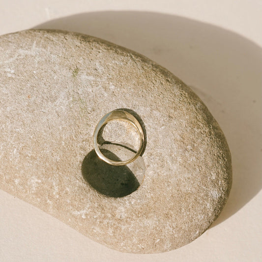 Ojai Ring by Mountainside Jewelry. This sleek and sculptural hand-carved design is a true standout when worn alone, or stacked with your other favorites. Perfect worn alone, to compliment other ring styles, or stacked with other pieces. Handmade in the Santa Cruz Mountains.