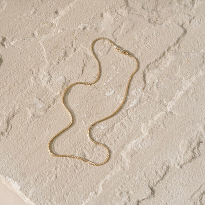 Chloe Necklace by Mountainside Jewelry. Woven chain necklace with fine details, this piece stands out while staying simple and classic enough to go with anything. The detailed texture and scalloped edges create a bold and beautiful unique style. Handmade in the Santa Cruz mountains.