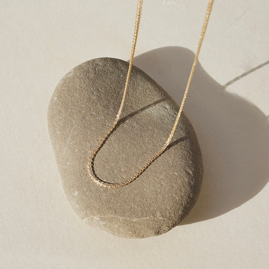 Chloe Necklace by Mountainside Jewelry. Woven chain necklace with fine details, this piece stands out while staying simple and classic enough to go with anything. The detailed texture and scalloped edges create a bold and beautiful unique style. Handmade in the Santa Cruz mountains.