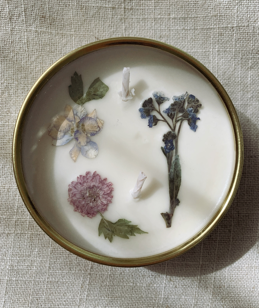 Luna Pressed Flower Candle