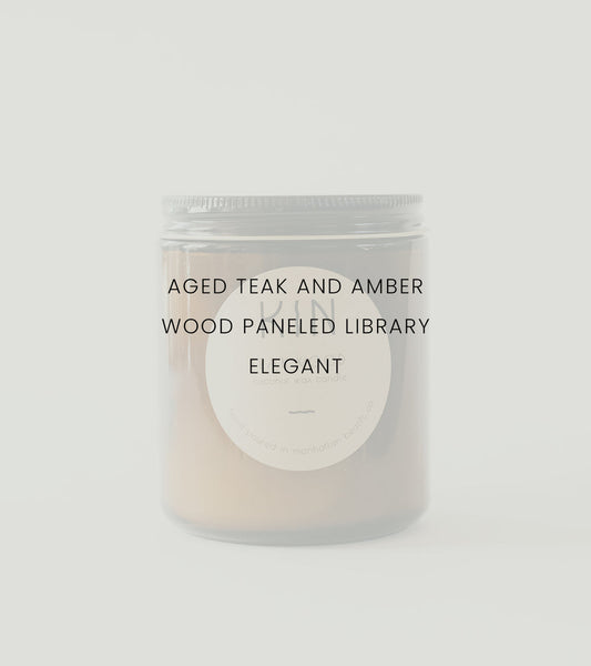 Elegant and sultry. When lit, luxurious and woody aromas of aged teak and amber warm the room. Light it at home and curl up with a good book with scent notes of teakwood, amber, and tobacco.