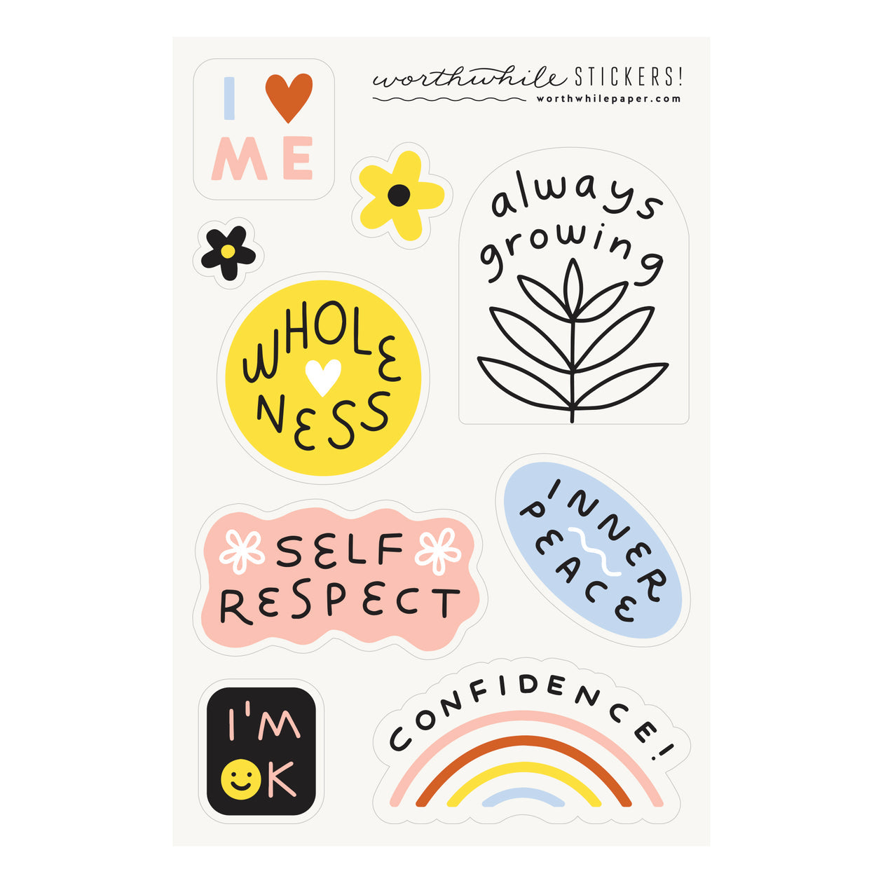 Sticker sheets are great to have on hand for sending snail mail, decorating gifts, and to enliven a laptop, water bottle, or whatever the heart desires.