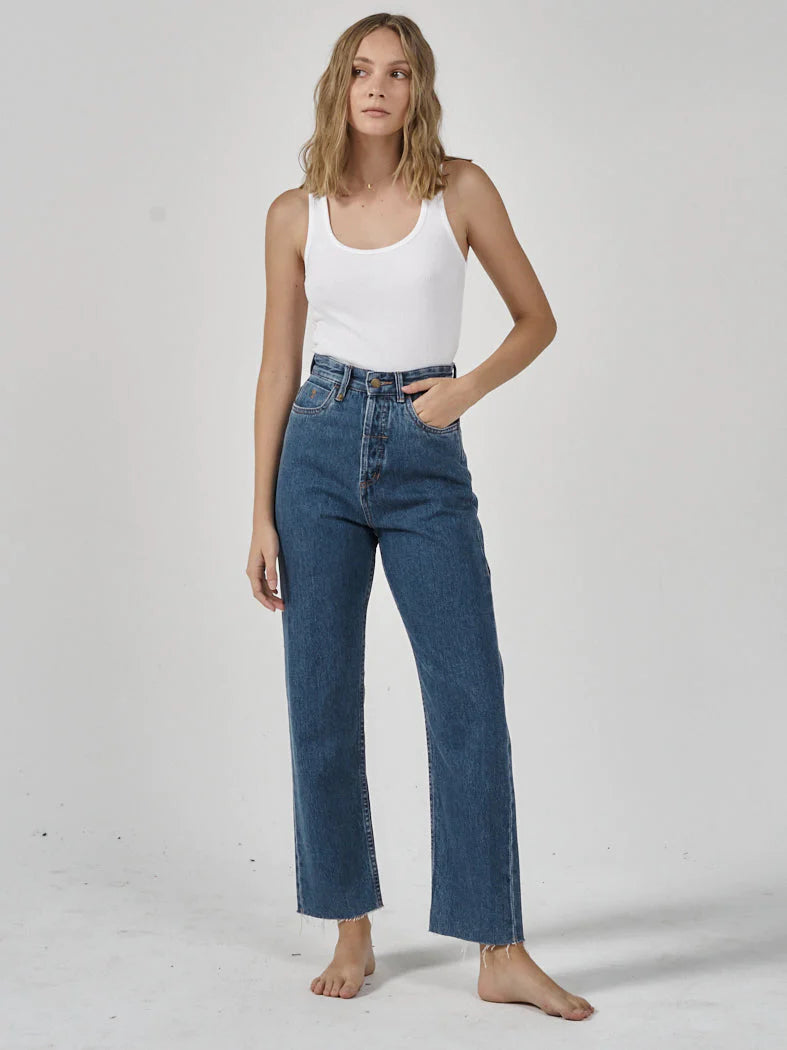 A high rise and cropped leg with a raw edge, these jeans are perfect for any occasion. Wear them super causal or dress them up, you can trust they will see some good times. Sustainably made with 100% Organic Cotton and designed in Byron Bay, Australia.