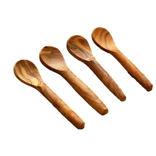 Made by hand in Tunisia with olive trees that had finished producing olives. Cute mini spoons can scoop up the perfect pinch of salt or spices. Also great for serving dips, jams and more!