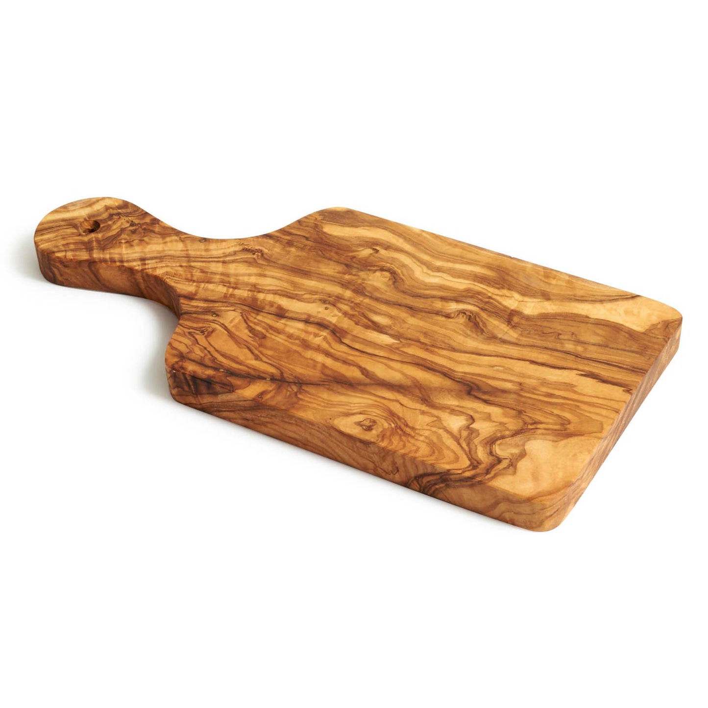 The Paddle Board is suitable for cutting bread, slicing cheese, chopping vegetables and carving meat. Olive wood is a hard wood making it very dense and durable for everyday use. Handmade in Tunisia.