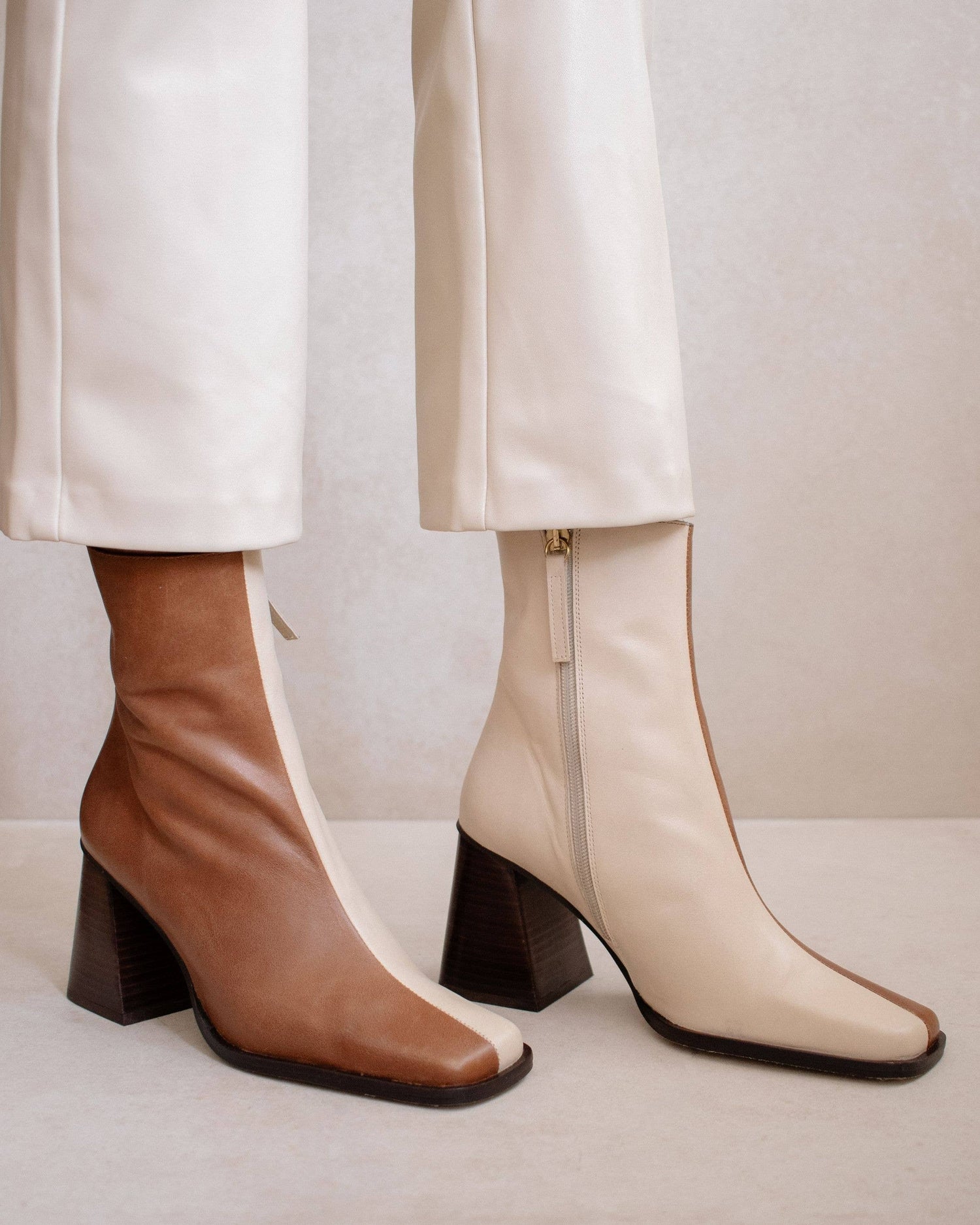 If you don’t know where to go, go South. These sustainable bicolor boots with a block heel give off the ultimate 90s vibes. Sustainably made in Spain.