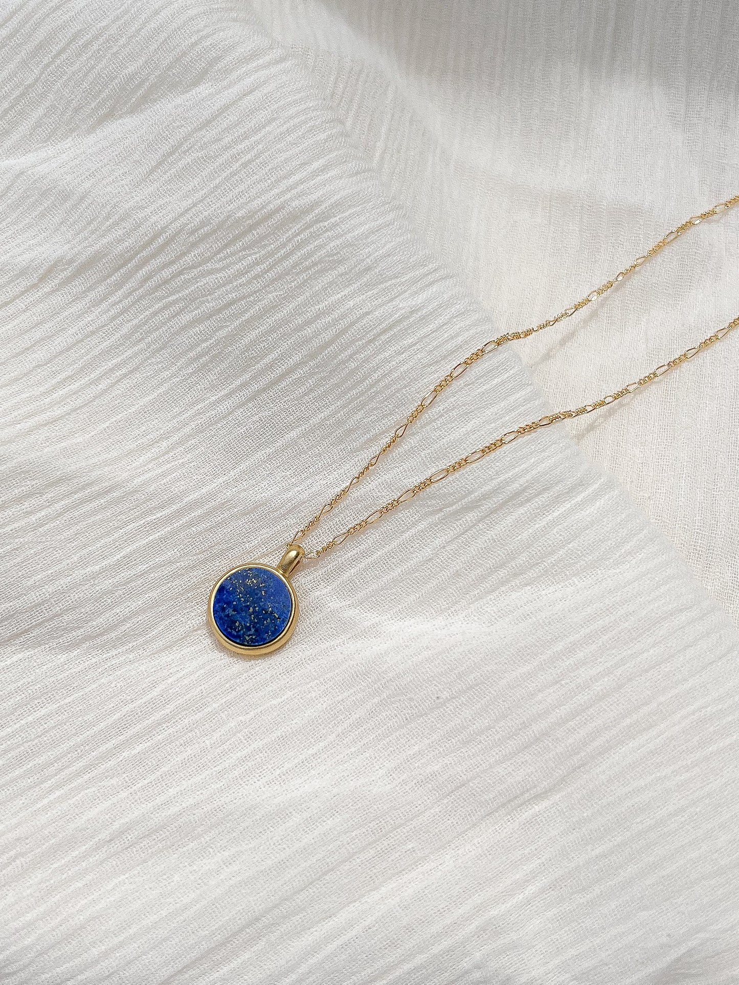 Handmade stone necklace featuring ethically sourced stones on gold-fill or sterling silver, sturdy figaro chain. These are heirloom pieces to hand down