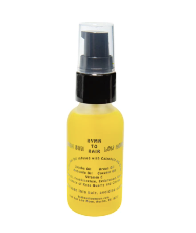 100% organic hair oil by High Sun Low Moon.  Hymn to Hair oil creates a protective layer around the hair shaft, revitalizing the integrity of the hair and reducing breakage and sun damage. 