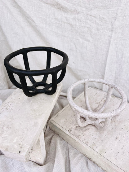 Virginia Sin Moth Bowl. Perfect for root vegetables, fruit and other edible and inedible objects, the Moth fruit bowl is hand built with love and coils. Handmade in Brooklyn, NY.