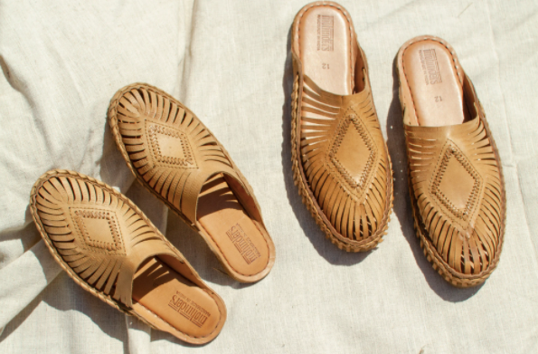 Women's natural leather diamond slides by mohinders, made by hand in athani, india by master shoemakers