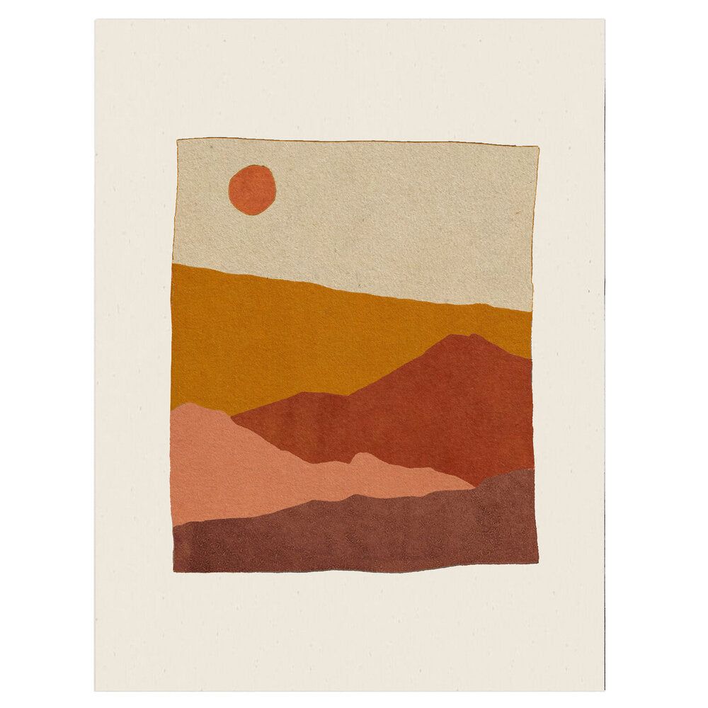 Suede Mountains by Coco Shalom. Prints are made with 100% recycled paper, containing 30% post consumer waste, produced with 100% green power and 0% BS.