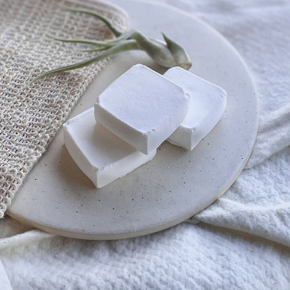 Set of six eucalyptus and mint essential oil shower steamers. 